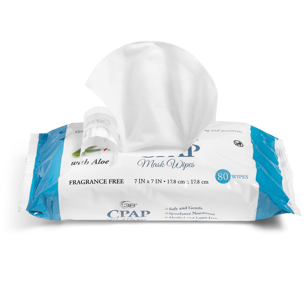 3B CPAP Mask Wipes, Unscented with Aloe, 80 Wipes WA100