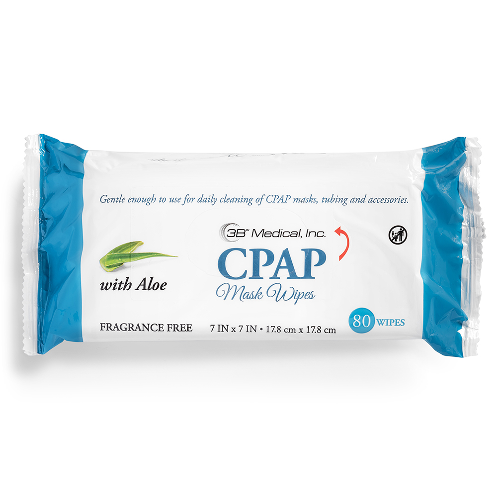 3B CPAP Mask Wipes, Unscented with Aloe, 80 Wipes WA100