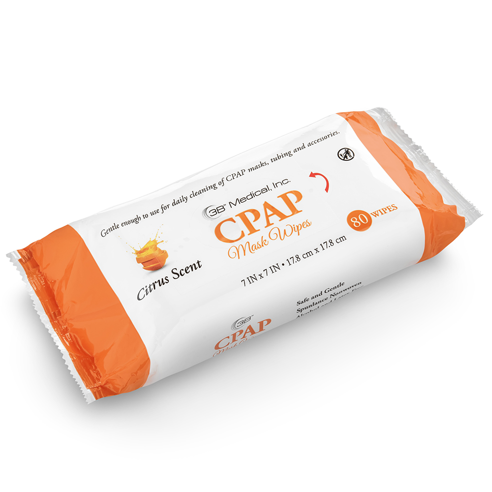 3B CPAP Mask Wipes, Citrus 80 wipes per pack WC100